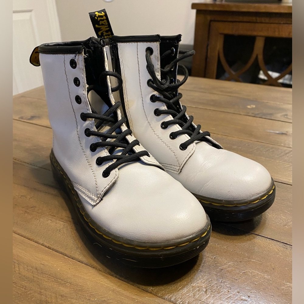 Kids size 2 white Dr. Marten boots